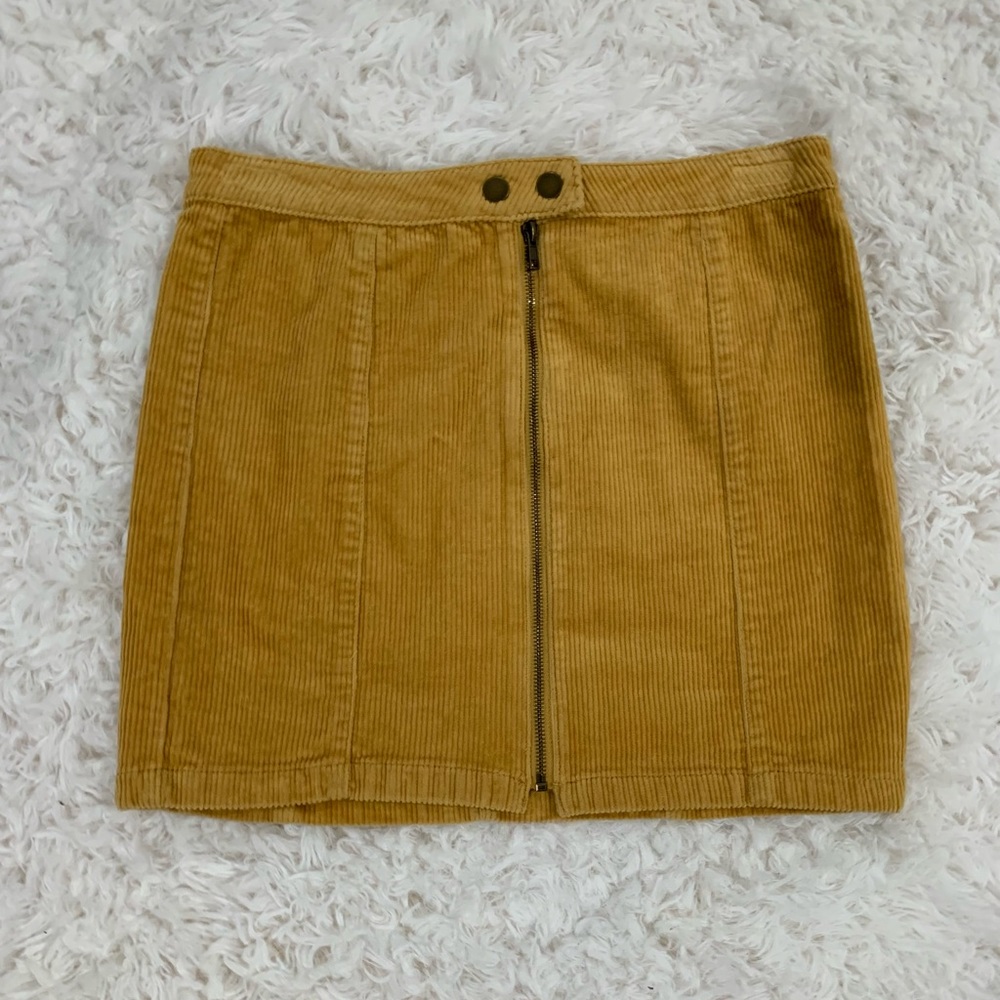 BlueSpice Corduroy Miniskirt - Size 9   Yellow-gold Color